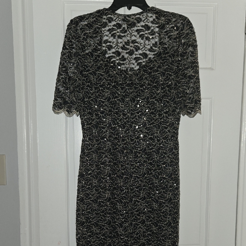 Connected Apparel Black Lace Midi Dress - Picture 3 of 3